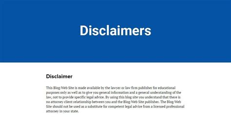 Disclaimer Text